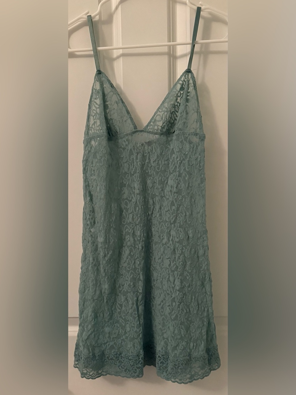 Victoria's Secret Sage Green Lace Slip Chemise